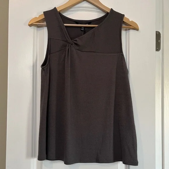 NWT 41 Hawthorn Women’s Rylee Twist Neck Knit Top – Dark Grey – Small Petite - Picture 2 of 8